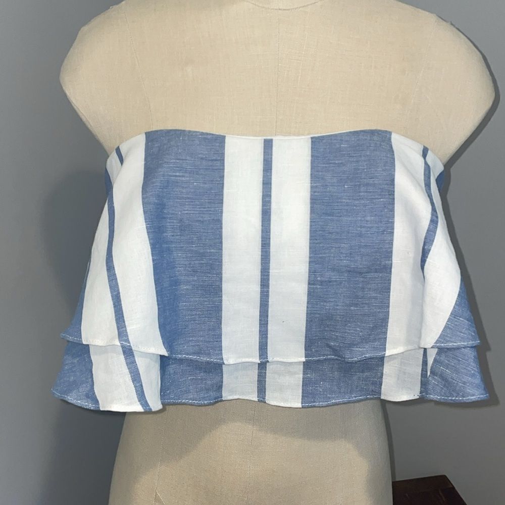 NWT WAYF Strapless Zipper Back Crop Top Size S